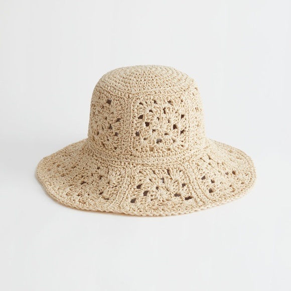 & Other Stories Crochet Straw Hat - Picture 1 of 4